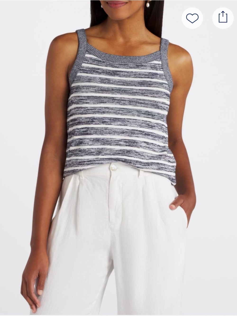 Market & Spruce Tatum High Neck Rib Trim Tank
